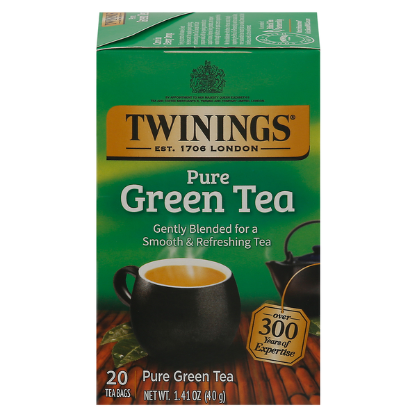 Tea Bags and Mixes Twinings Green Tea, Pure, Bags hero