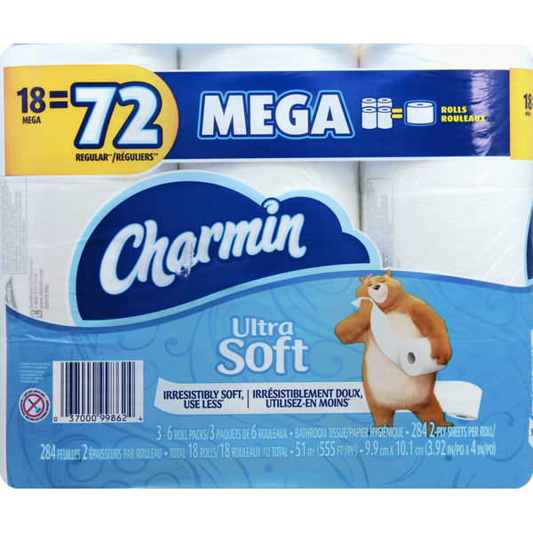 More Household Charmin Ultra Soft Toilet Paper, Mega Roll hero