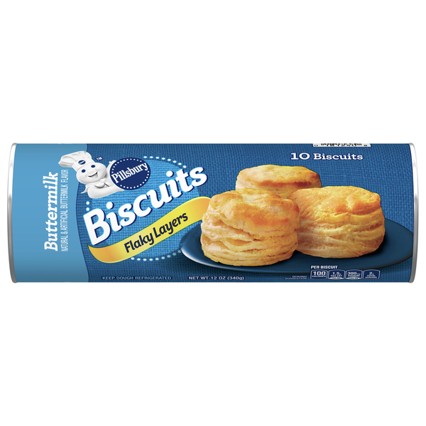 Refrigerated Dough & Biscuits Pillsbury Biscuits, Buttermilk, Flaky Layers hero