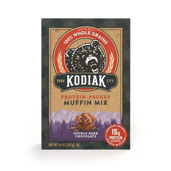 Doughs, Gelatins & Bake Mixes Kodiak Double Dark Chocolate Protein Muffin Mix hero