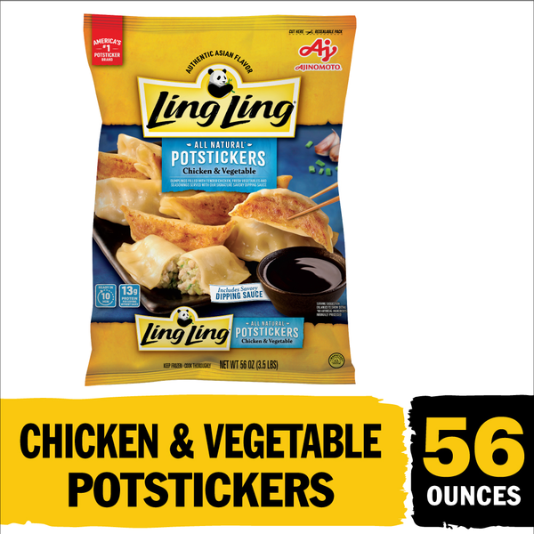 Frozen Appetizers & Sides Ling Ling Chicken & Vegetable Potstickers Frozen Asian Appetizers hero