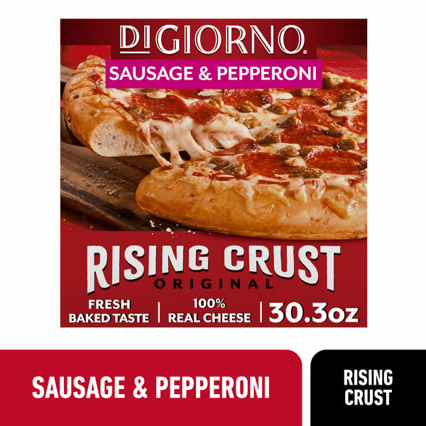 Frozen Pizza DiGiorno Original Rising Crust Sausage And Pepperoni hero