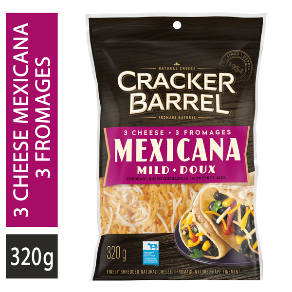 Specialty Cheeses Cracker Barrel 3 Cheese Mexicana Shredded Cheese hero