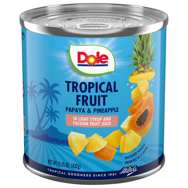 Canned/Jarred Fruits Dole Tropical Fruit, Papaya & Pineapple hero