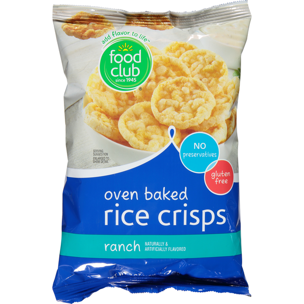 Chips & Pretzels Food Club Rice Crisps, Ranch, Oven Baked hero