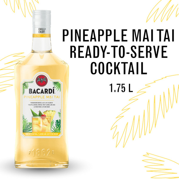 Pre-Mixed Cocktails Bacardí® Ready to Serve Pineapple Mai Tai Rum Cocktail, Gluten Free hero