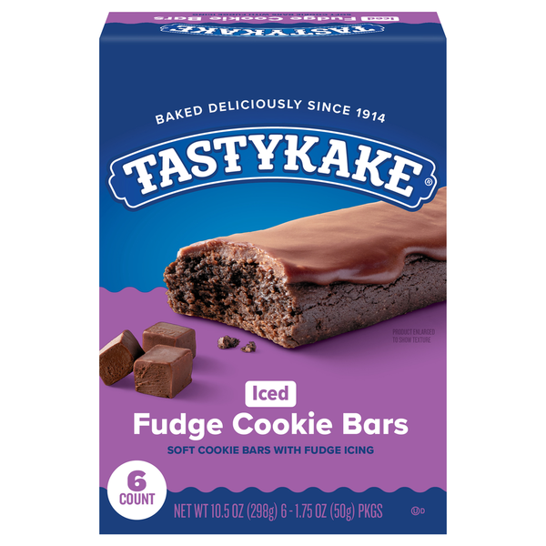 Cookies & Cakes Tastykake Cookie Bars, Fudge, Iced hero