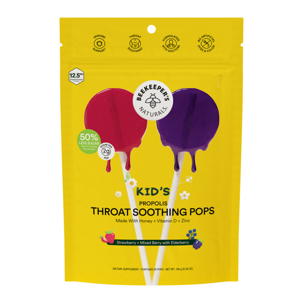 Cold, Flu & Allergy Beekeeper's Naturals Kid's Propolis Throat Soothing Lollipops hero