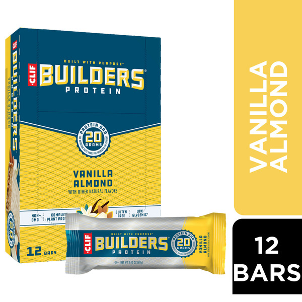 Energy & Granola Bars Builders Vanilla Almond Flavor Plant Based Protein Bars hero