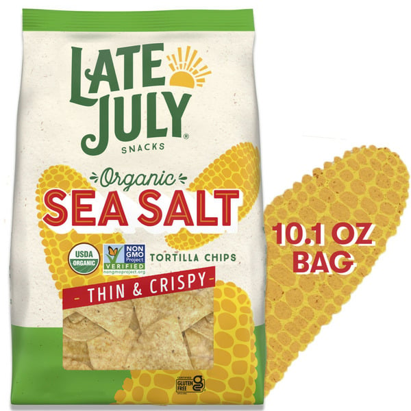 Chips & Pretzels Late July Thin and Crispy Organic Tortilla Chips with Sea Salt hero