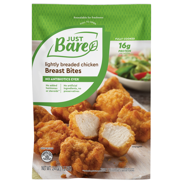 Just Bare Breast Bites, Lightly Breaded, Chicken hero