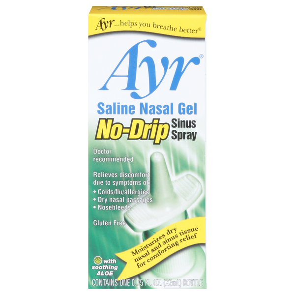 Cold, Flu & Allergy Ayr Sinus Spray, No-Drip, Saline Nasal Gel hero