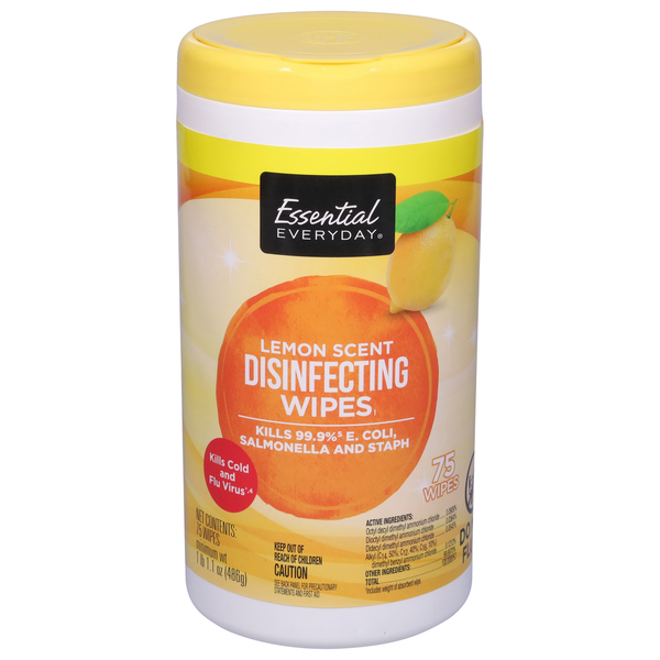 Cleaning Products Essential Everyday Disinfecting Wipes, Lemon Scent hero