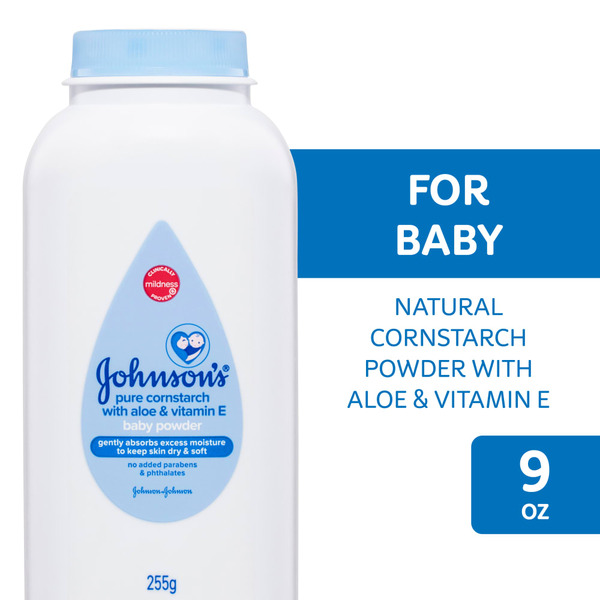 Baby Bath & Body Care Johnson's Cornstarch Baby Powder With Aloe & Vitamin E hero