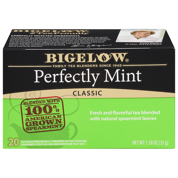 Tea Bags and Mixes Bigelow Tea, Perfectly Mint, Classic, Tea Bags hero