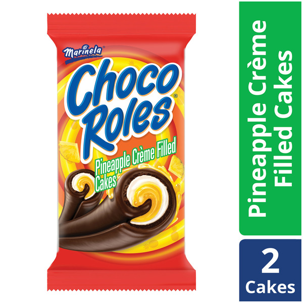 Bimbo  Choco Roles Pineapple and Crème Filled Snack Cakes with Chocolate Coating hero