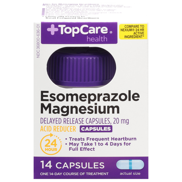 Digestion TopCare Esomeprazole Magnesium, 20 mg, Capsules hero