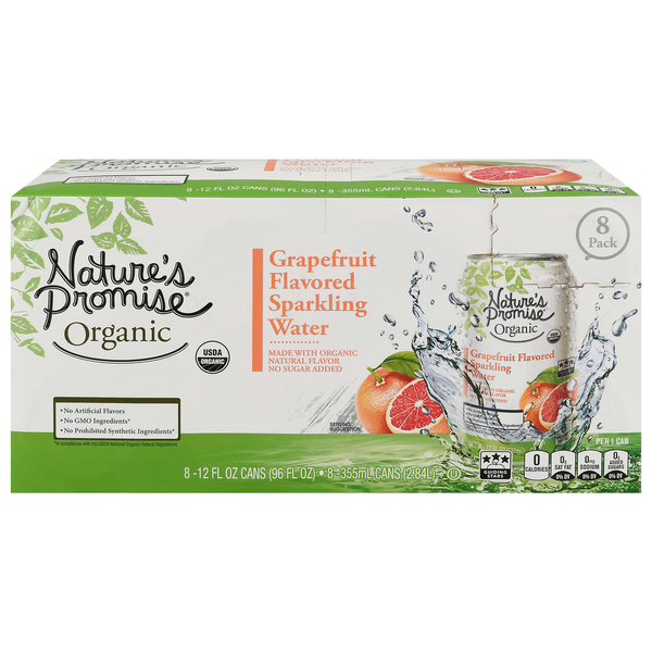 Water, Seltzer & Sparkling Water Nature's Promise Sparkling Water, Grapefruit Flavored hero