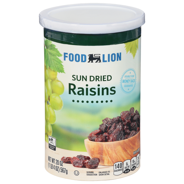 Canned Fruit & Applesauce Food Lion Raisins, Seedless, Can hero