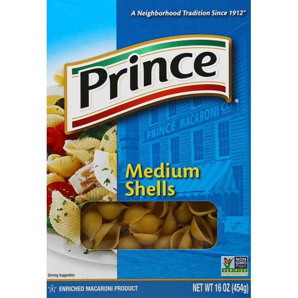 Dry Pasta Prince Shells, Medium hero