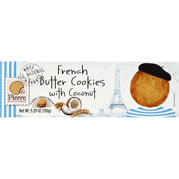 Cookies & Cakes Pierre Biscuiterie Cookies, French, Butter, with Coconut hero