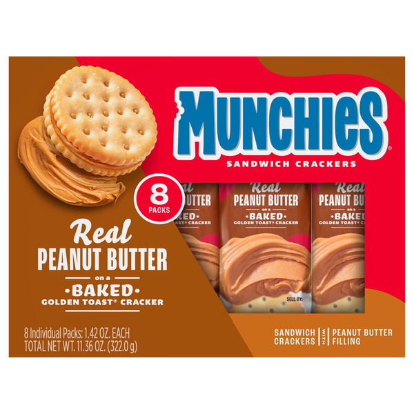 Crackers MUNCHIES Sandwich Crackers, with Peanut Butter Filling hero