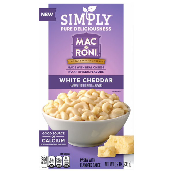 Instant Foods Mac A Roni Pasta, with Flavored Sauce, White Cheddar hero