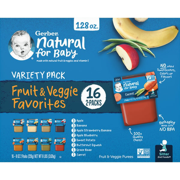 Baby Food & Formula Gerber Fruit & Veggie Favorites Variety Set Tubs hero