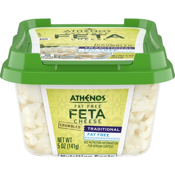 Cheese Athenos Traditional Crumbled Fat Free Feta Cheese hero