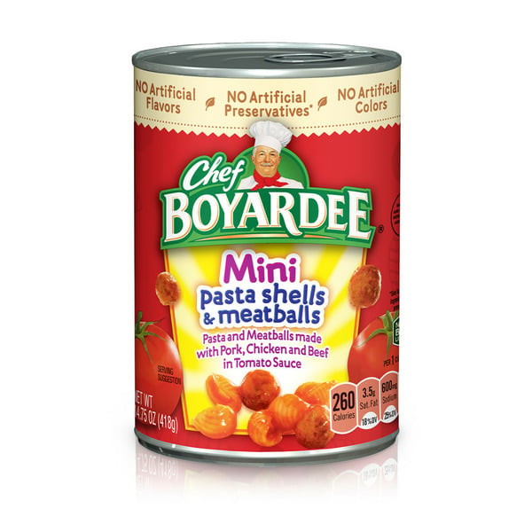 Boxed Meals & Side Dishes Chef Boyardee Mini Pasta Shells and Meatballs hero