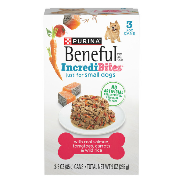 Dog Food & Care Purina Beneful Small Breed Wet Dog Food With Gravy, IncrediBites with Real Salmon hero