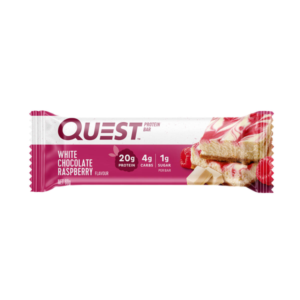 Energy & Granola Bars Quest Protein Bar, White Chocolate & Raspberry hero