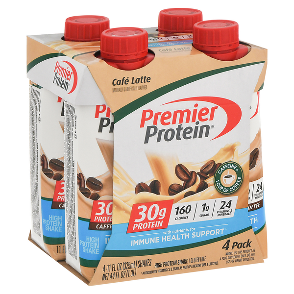 Protein & Meal Replacements Premier Protein High Protein Shake, Cafe Latte, 4 Pack hero