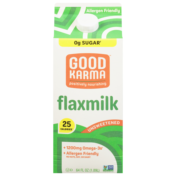 Soy & Lactose-Free Good Karma Flaxmilk, Unsweetened hero