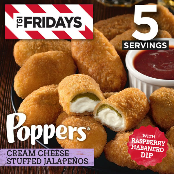 Frozen Appetizers & Sides TGI Fridays Cream Cheese Stuffed Jalapeno Poppers Frozen Snacks with Raspberry Habanero Dip hero