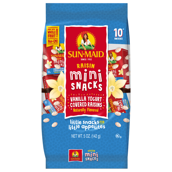 Nuts, Seeds & Dried Fruit Sun-Maid Mini Snacks® Vanilla Yogurt Covered Raisins hero