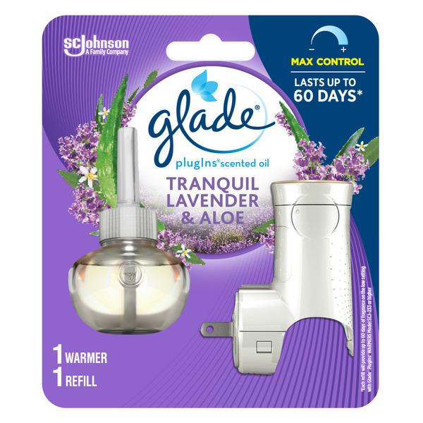 Air Fresheners & Candles Glade PlugIns® Scented Oil Air Freshener Warmer + Refill, Tranquil Lavender and Aloe hero