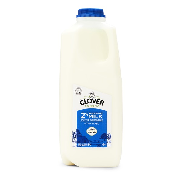 Milk Clover Sonoma Conventional Reduced Fat 2%  Milk Plastic Half Gallon hero