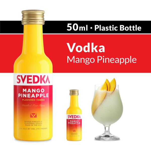 Variety Packs SVEDKA Mango Pineapple Flavored Vodka Mini Bottles hero