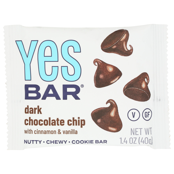 Candy & Chocolate Yes Bar Dark Chocolate Chip Superfood Snack Bar hero