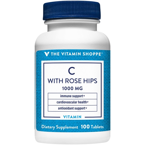 Vitamin C The Vitamin Shoppe Vitamin C with Rose Hips - 1,000 MG (100 Tablets) hero