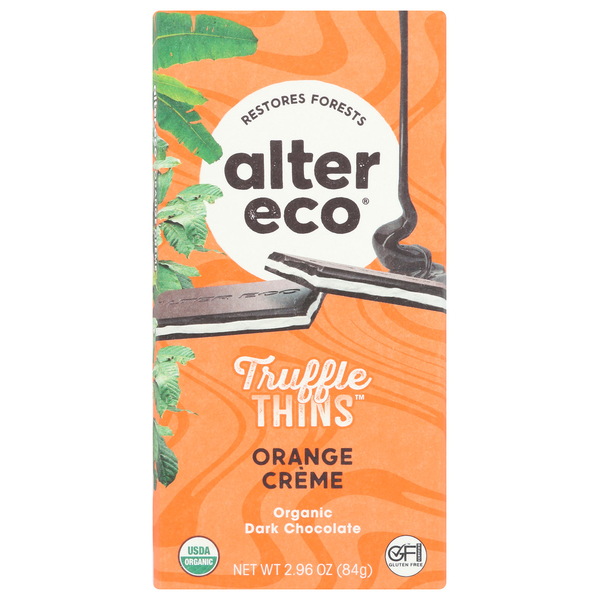 Candy & Chocolate Alter Eco Organic Dark Chocolate Truffle Thins Bar hero