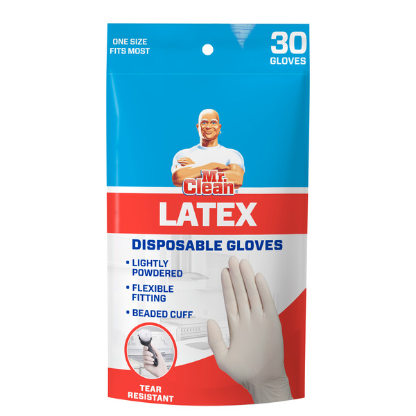 Cleaning Products Mr. Clean Latex Disposable Gloves hero