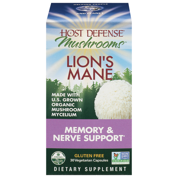 Vitamins & Supplements Host Defense Lion's Mane, Memory & Nerve Support, Vegetarian Capsules hero