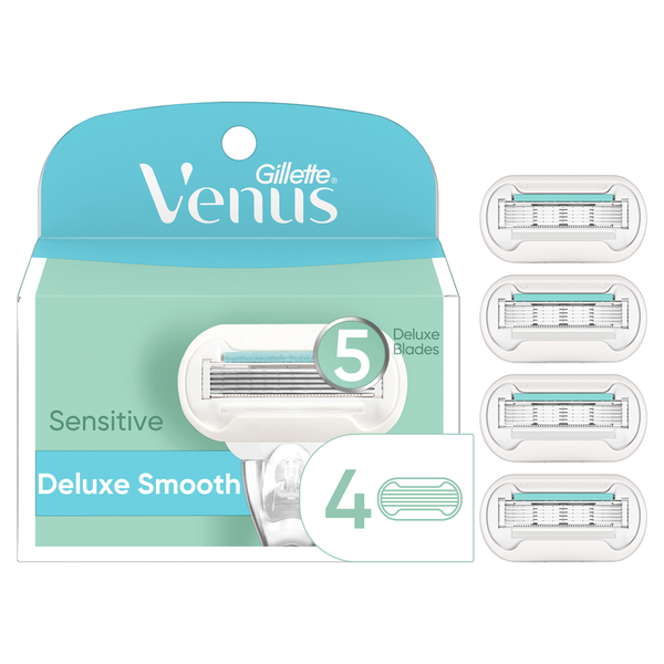 Shave Needs Gillette Venus Deluxe Smooth Sensitive Women's Razor Blade Refills, 4 Count hero