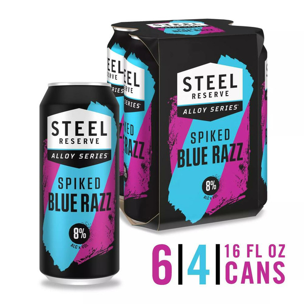 Malt Beverages Steel Reserve Alloy Blue Razz Flavored Malt Beverage hero