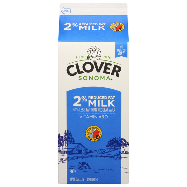 Milk Clover Sonoma Conventional Reduced Fat 2% Milk Half Gallon hero