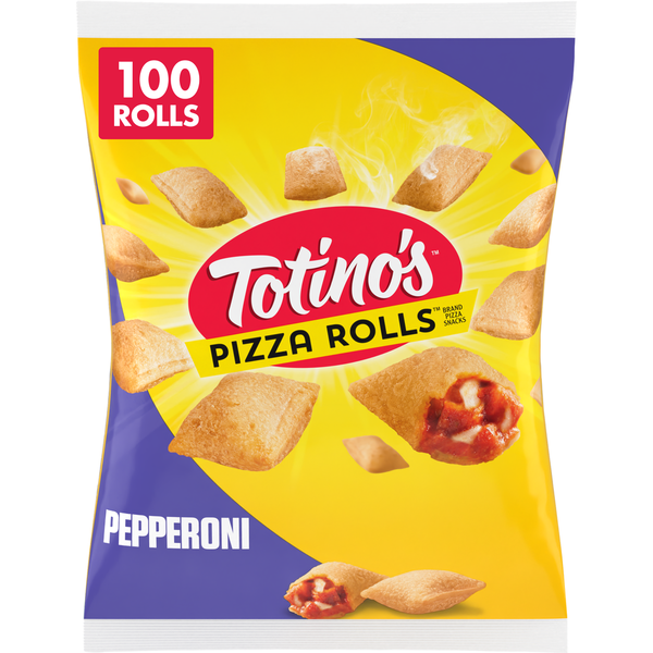 Frozen Pizza Totino's Pizza Rolls Pepperoni Flavored Frozen Snacks hero