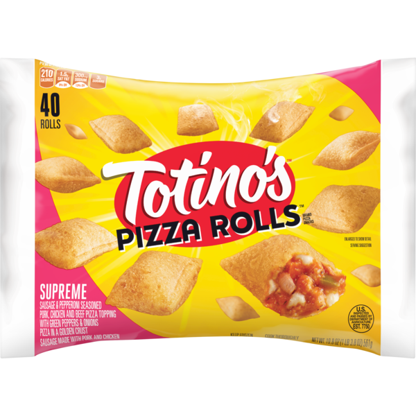 Frozen Pizza Totino's Supreme Pizzs hero