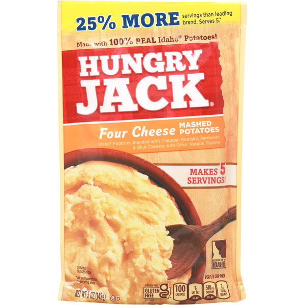 Instant Foods Hungry Jack Mashed Potatoes, Four Cheese hero